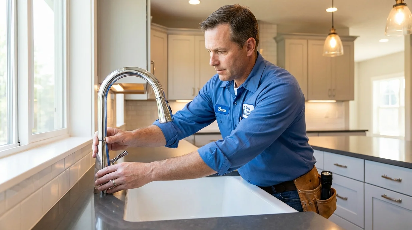 Kitchen faucet installation by Johns Plumbing LLC in Cyril