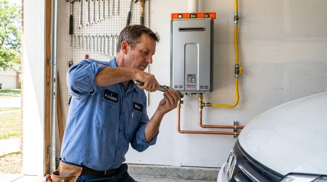 Tankless water heater installation by a Johns Plumbing LLC plumber in Cyril